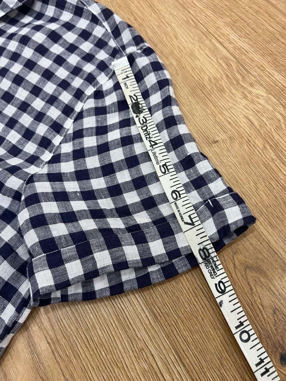C&C California Women's Linen Short Sleeve Button Down Gingham Shirt Size M - Picture 6 of 10